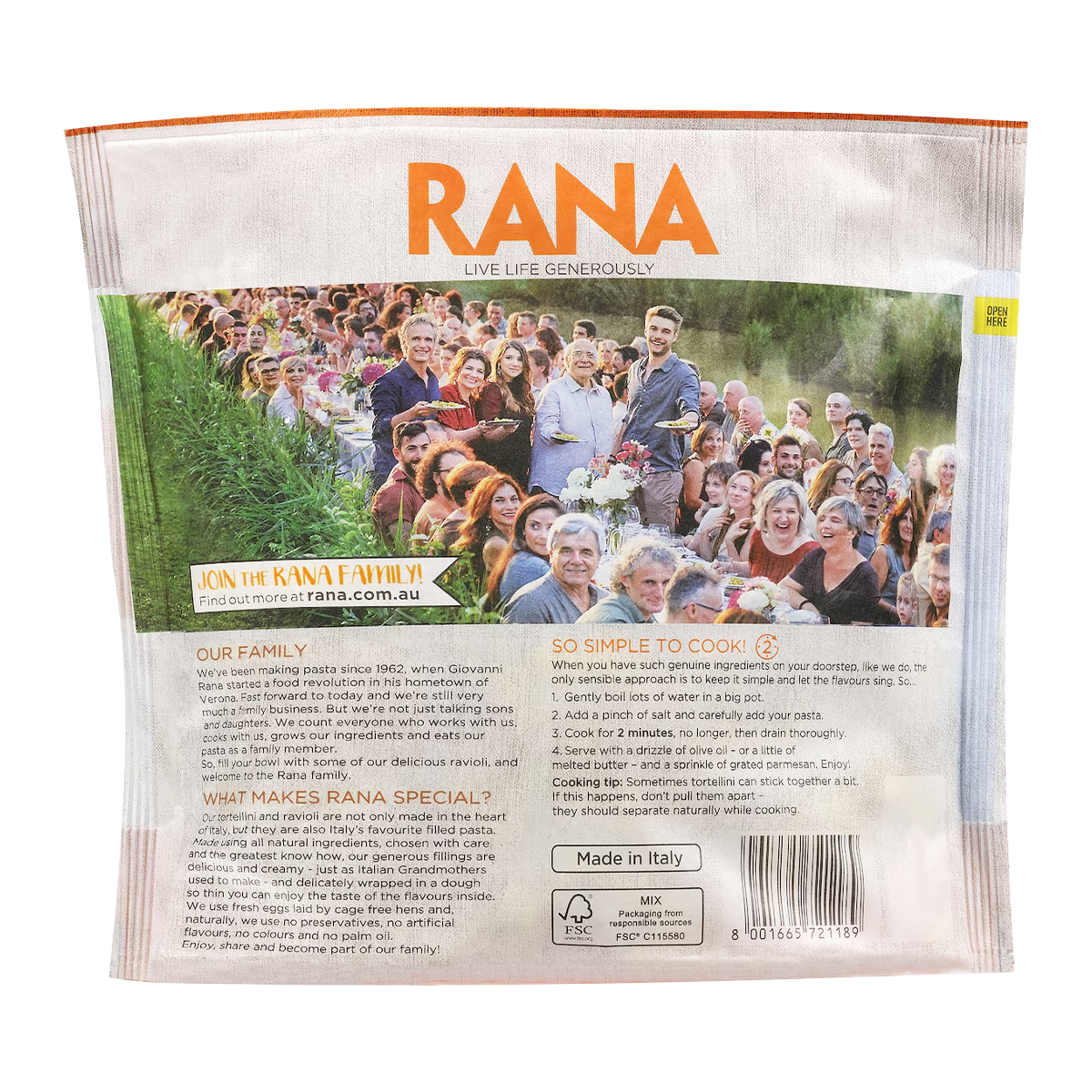 Rana Creamy Pumpkin and Cheese Tortellini 565g