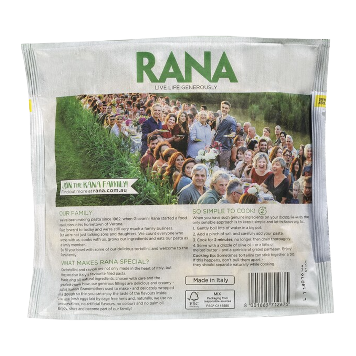Rana Ricotta and Spinach Tortellini 565g