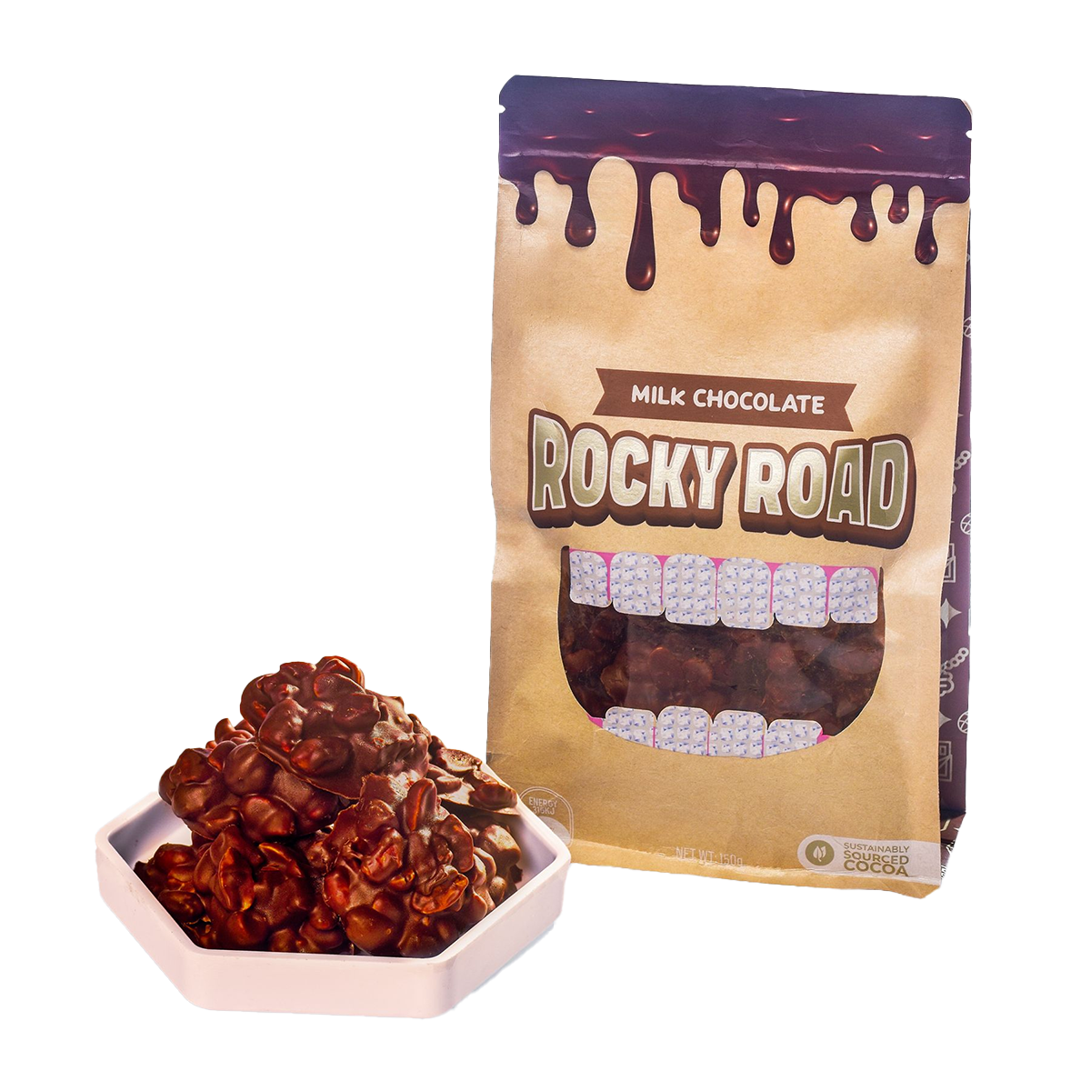 Choc'd Full Rocky Road Milk Chocolate 150g