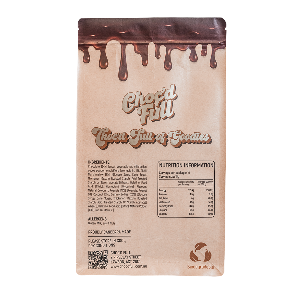 Choc'd Full Rocky Road Milk Chocolate 150g