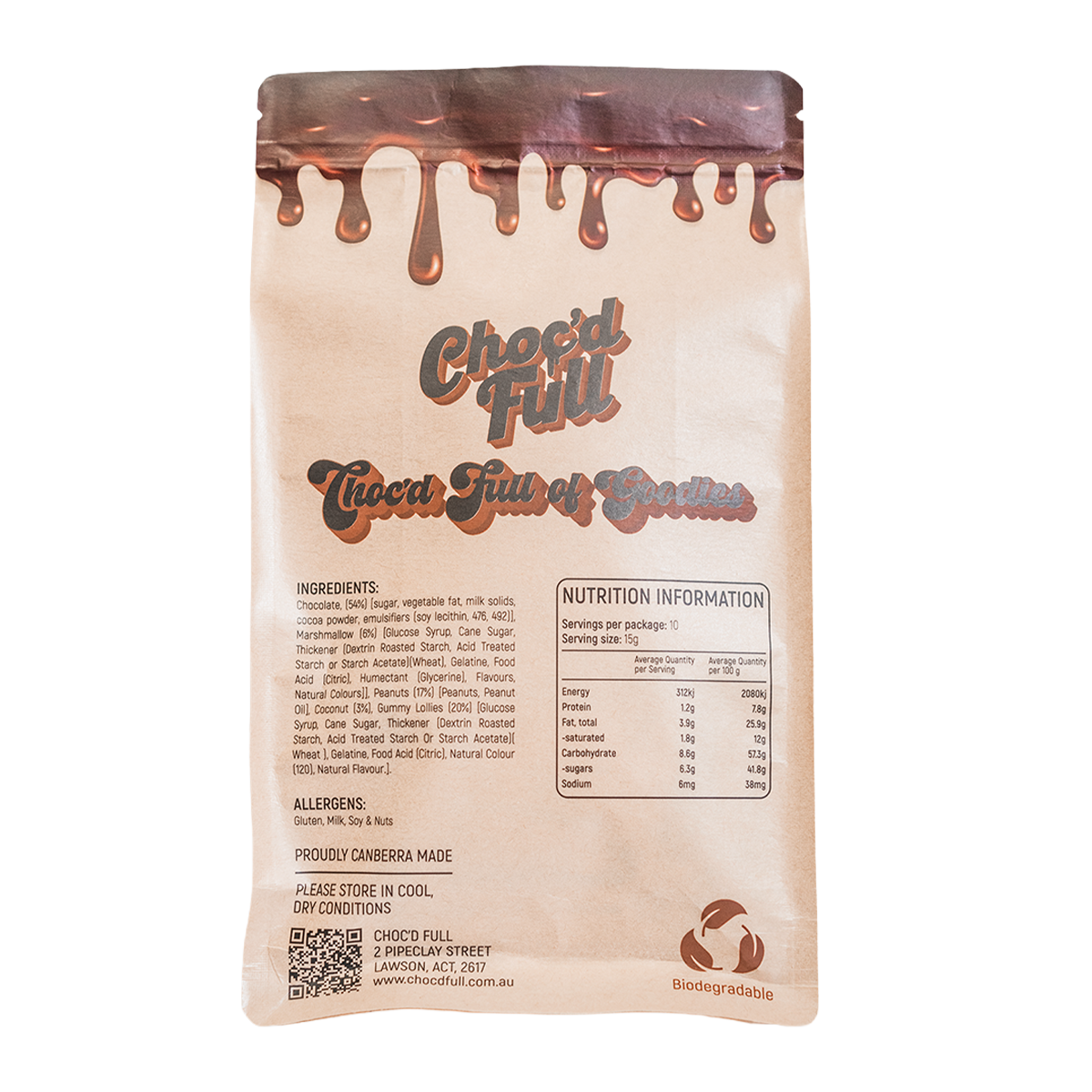 Choc'd Full Rocky Road Dark Chocolate 150g