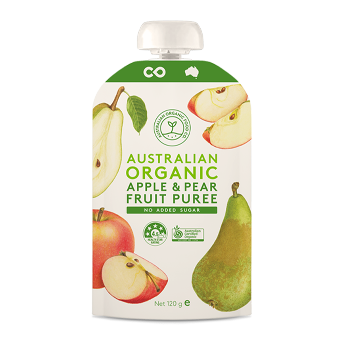 Australian Organic Food Co. Apple & Pear Fruit Puree 120g