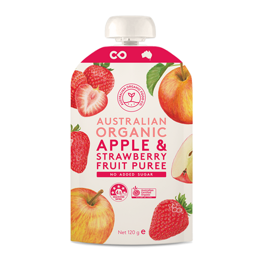 Australian Organic Food Co. Apple & Strawberry Fruit Puree 120g