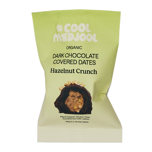 Cool Medjool Hazelnut Crunch Organic Dark Chocolate Covered Dates 28g
