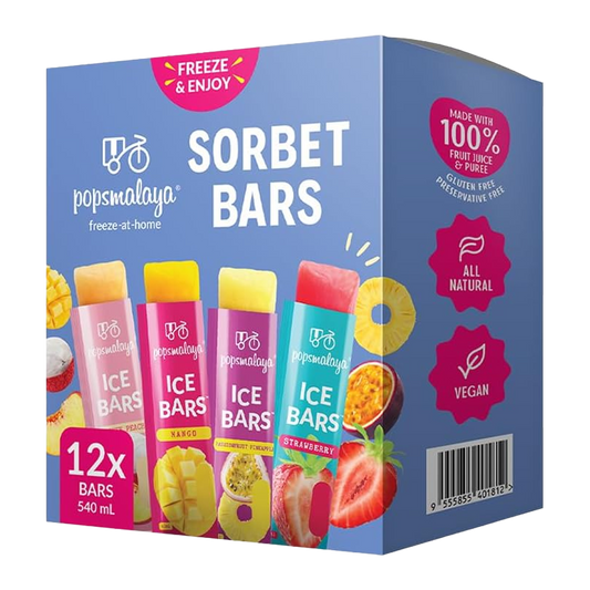 Pops Malaya Sorbet Bars Variety Pack x12 540ml