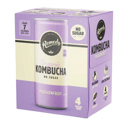 Remedy Drinks Organic Kombucha Passionfruit x4 250ml