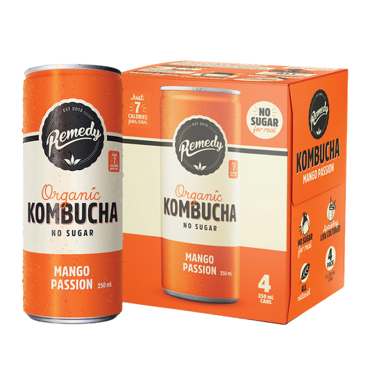 Remedy Drinks Organic Kombucha Mango Passion x4 250ml