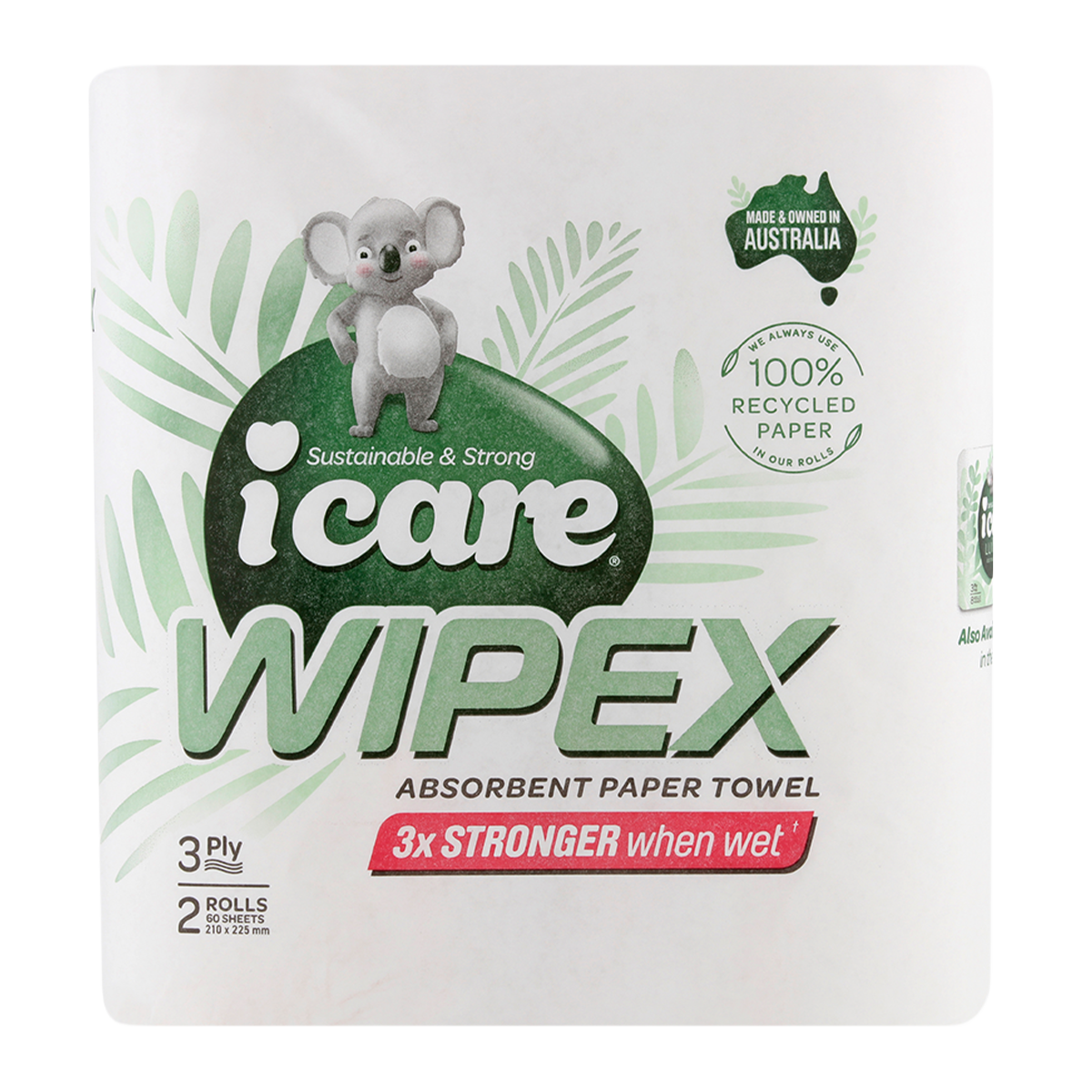 icare Wipex Paper Towel 3 Ply 60 Sheets x2