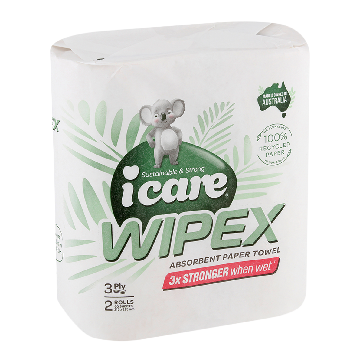 icare Wipex Paper Towel 3 Ply 60 Sheets x2
