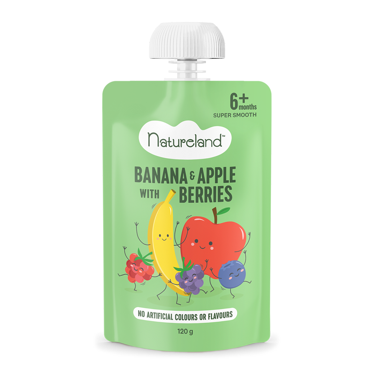 Natureland Banana and Apple with Berries 120g