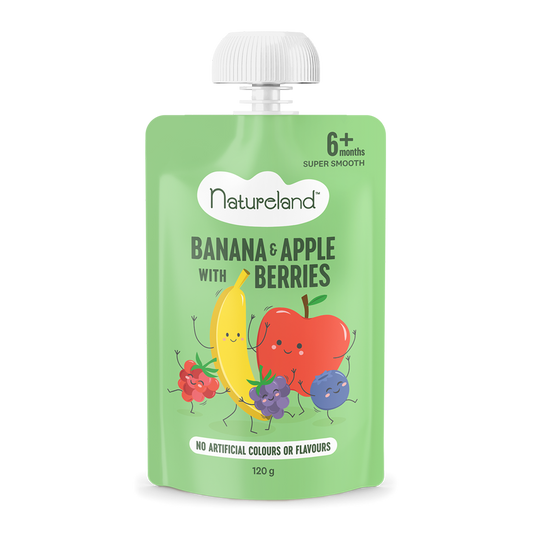 Natureland Banana and Apple with Berries 120g