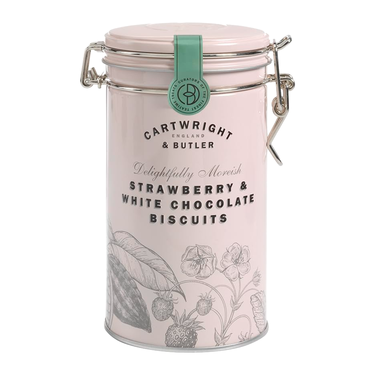 Cartwright and Butler Strawberry and White Chocolate Biscuits Tin 150g