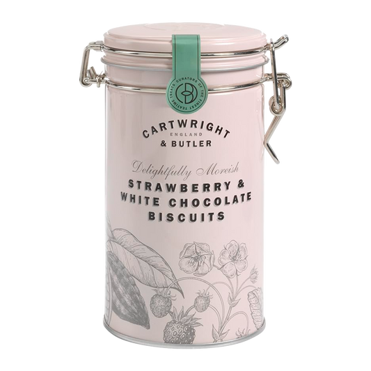 Cartwright and Butler Strawberry and White Chocolate Biscuits Tin 150g