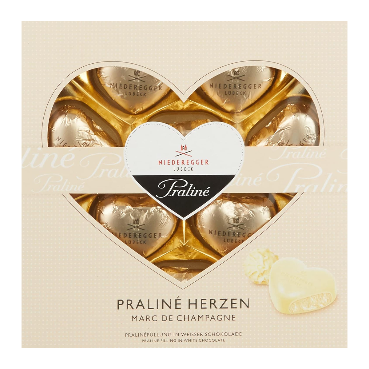 Niederegger Praline Heart White Chocolate 125g