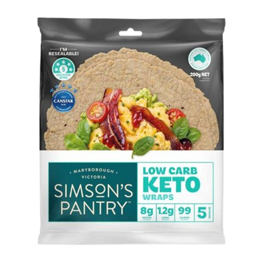 Simson's Pantry Low Carb Keto Wraps x5 200g