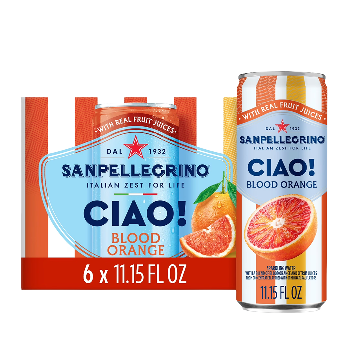 San Pellegrino Ciao Blood Orange Sparkling Water x4 330ml