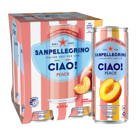 Sanpellegrino CIAO! Peach Sparkling Water x4 330ml