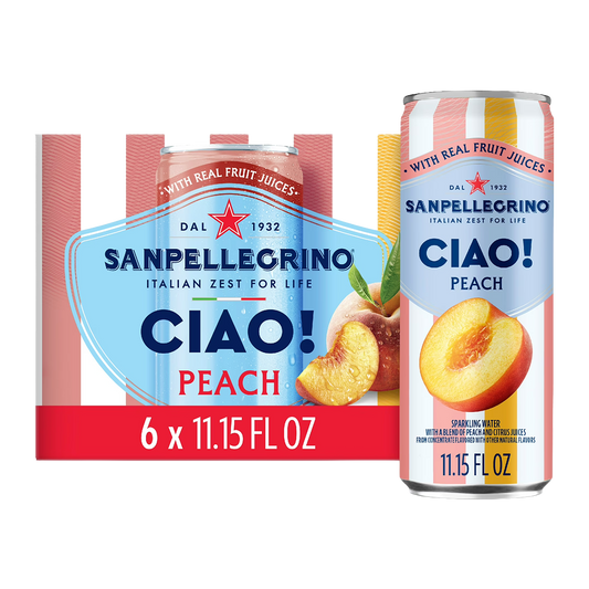 San Pellegrino Ciao Peach Sparkling Water x4 330ml