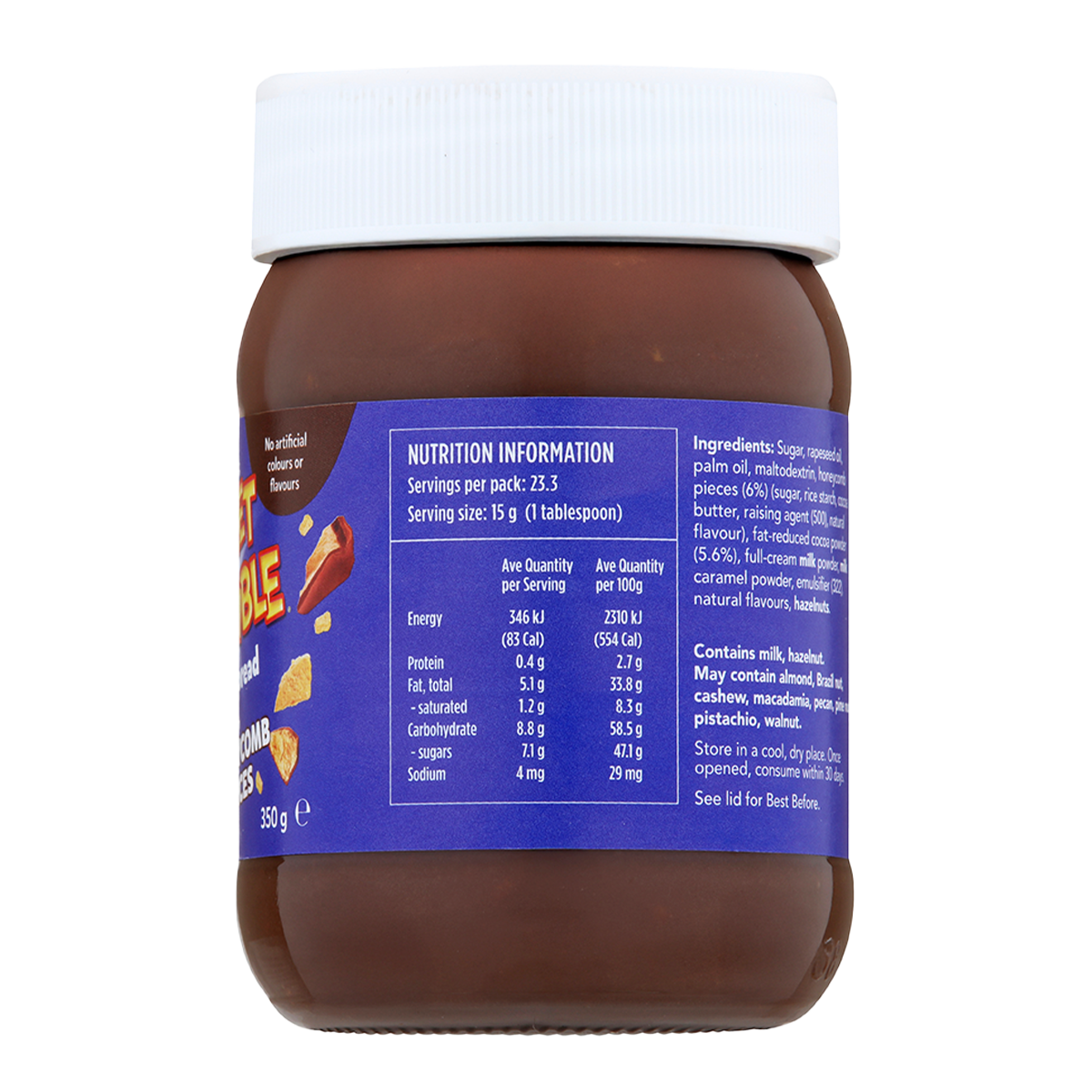 Violet Crumble Choco Spread with Honeycomb Pieces 350g