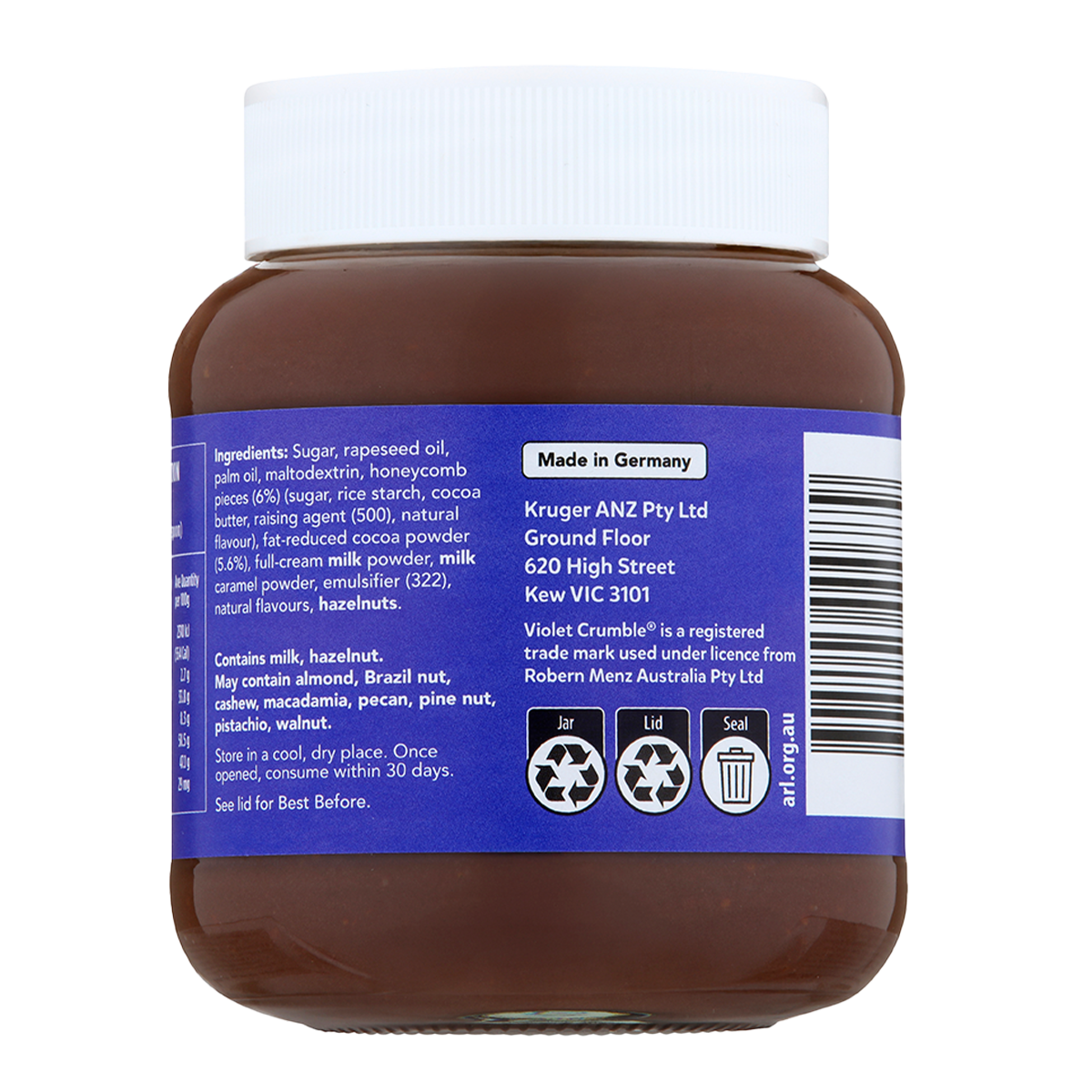 Violet Crumble Choco Spread with Honeycomb Pieces 350g