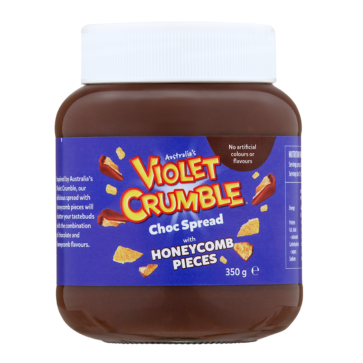 Violet Crumble Choco Spread with Honeycomb Pieces 350g