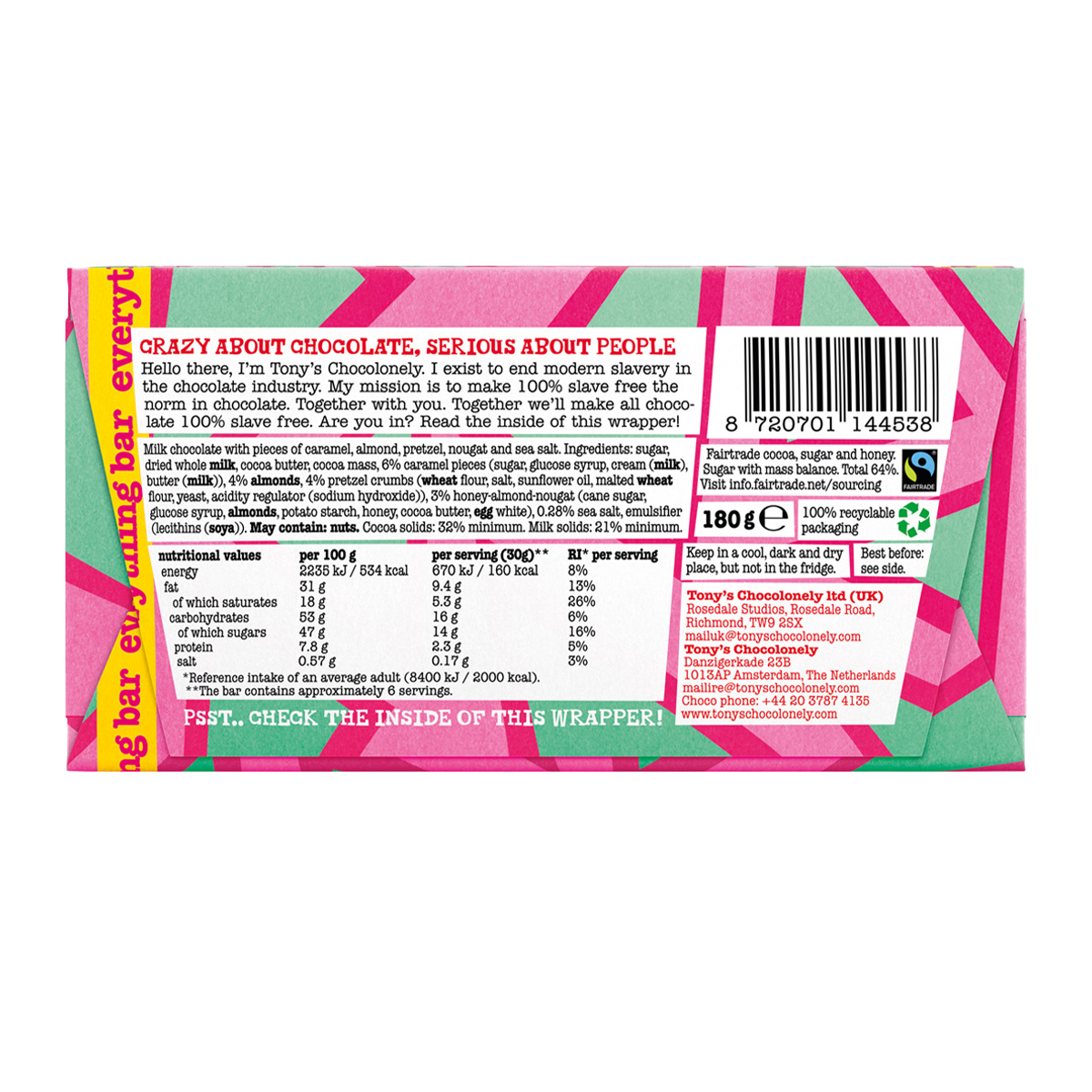 Tony's Chocolonely Milk Chocolate Everything 180g