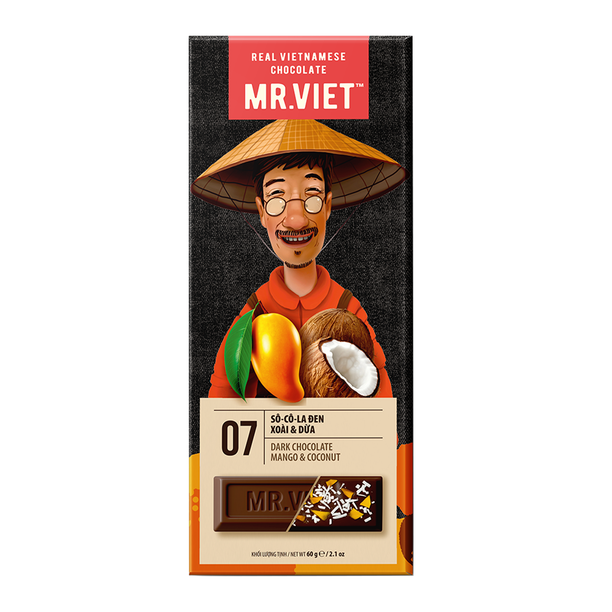 Mr. Viet Dark Chocolate Mango & Coconut 60g