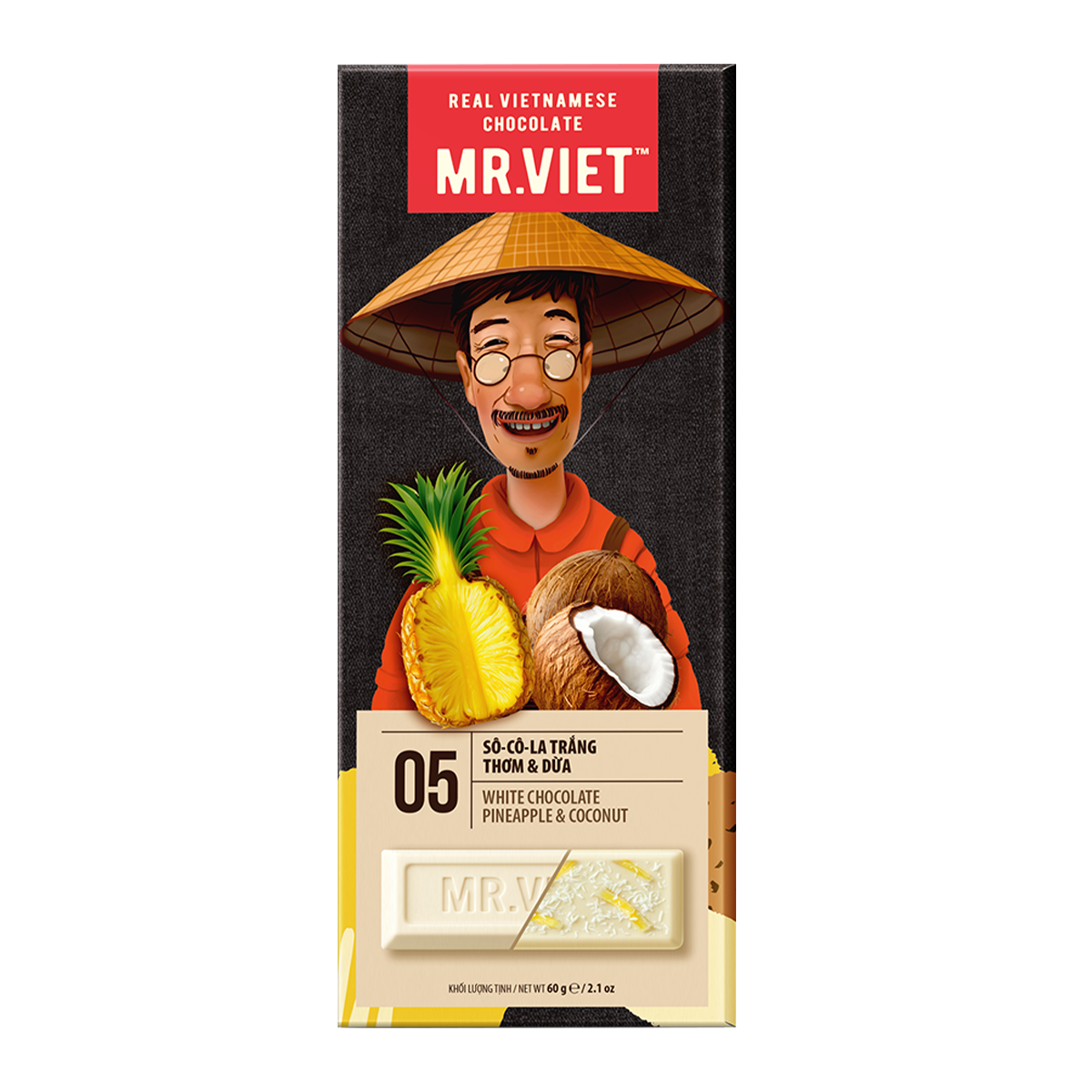 Mr. Viet White Chocolate Pineapple & Coconut 60g