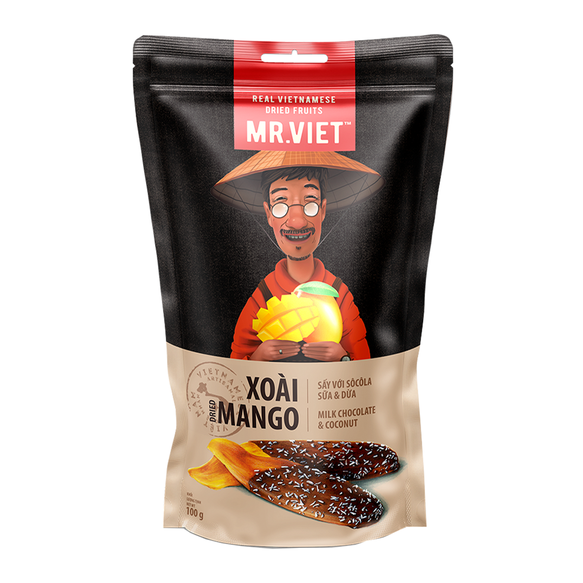 Mr. Viet Dried Mango Milk Chocolate & Coconut 100g