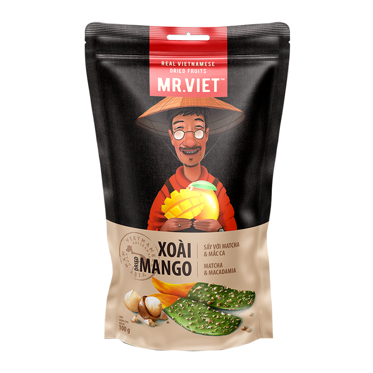 Mr. Viet Dried Mango Matcha & Macadamia 100g