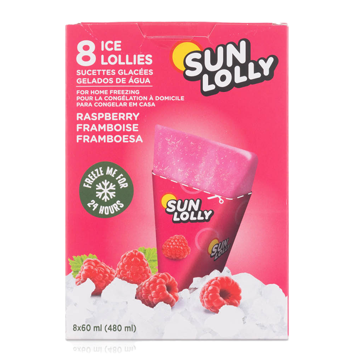 Sun Lolly Raspberry Iced Lollies x8 480ml