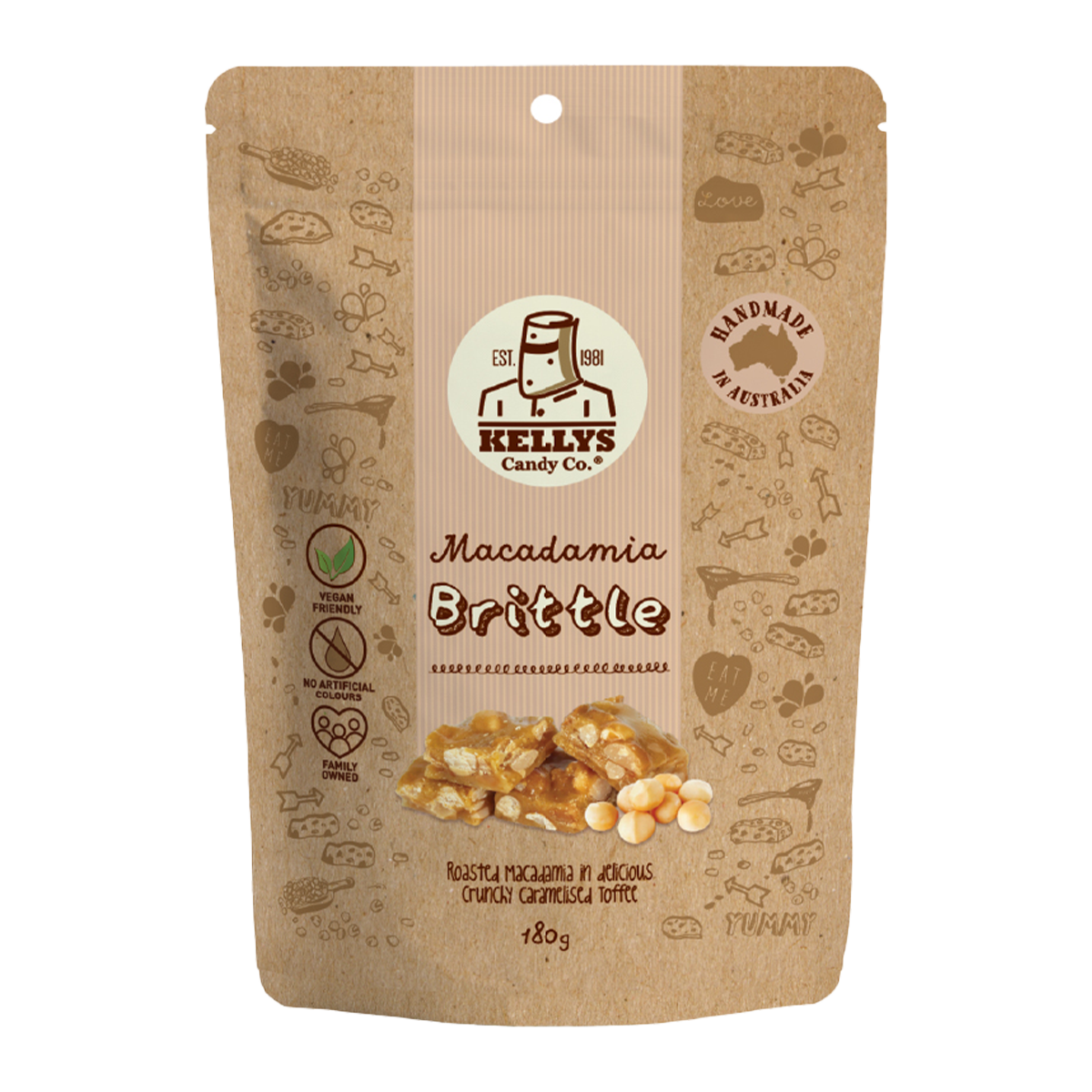 Kellys Candy Co. Macadamia Brittle 180g