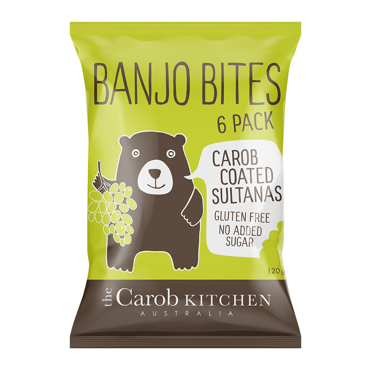 The Carob Kitchen Banjo Bites Carob Coated Sultanas x6 120g