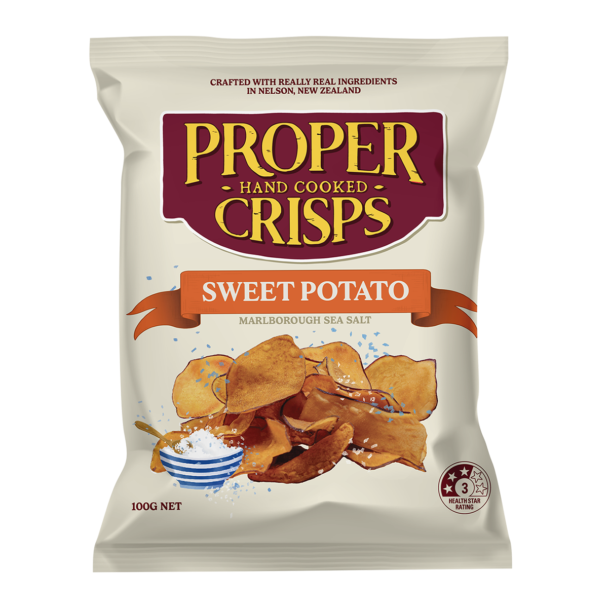 Proper Crisps Sweet Potato in Marlborough Sea Salt 100g