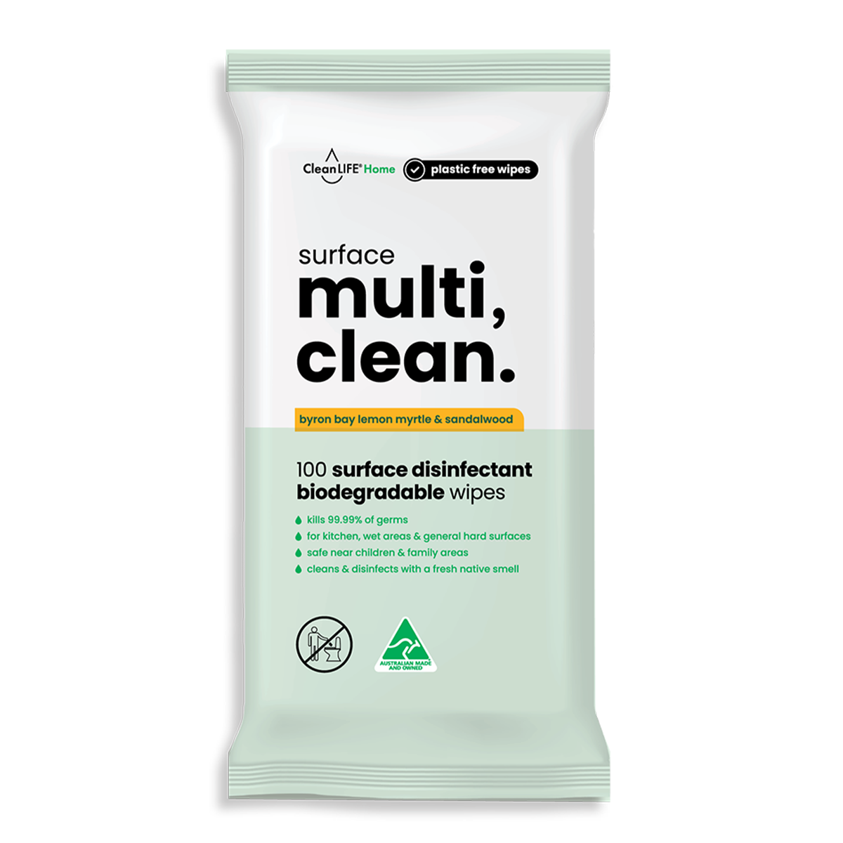 Clife Surface Multi Clean Disinfectant Biodegradable Wipes x100