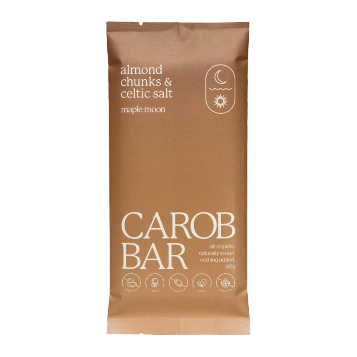 Maple Moon Carob Bar Almond Chunks & Celtic Salt 90g
