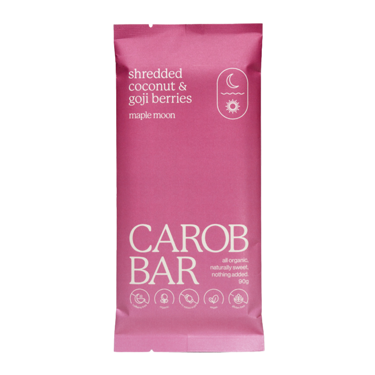Maple Moon Carob Bar Shredded Coconut & Goji Berries 90g