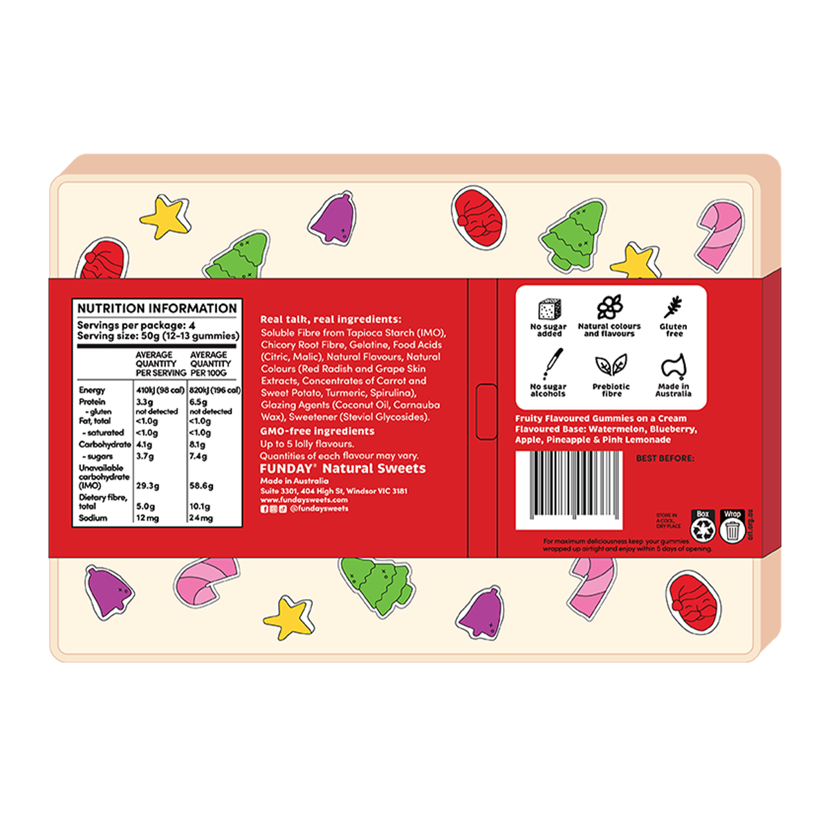 Funday Natural Sweets Santa's Sweets Gummies 200g