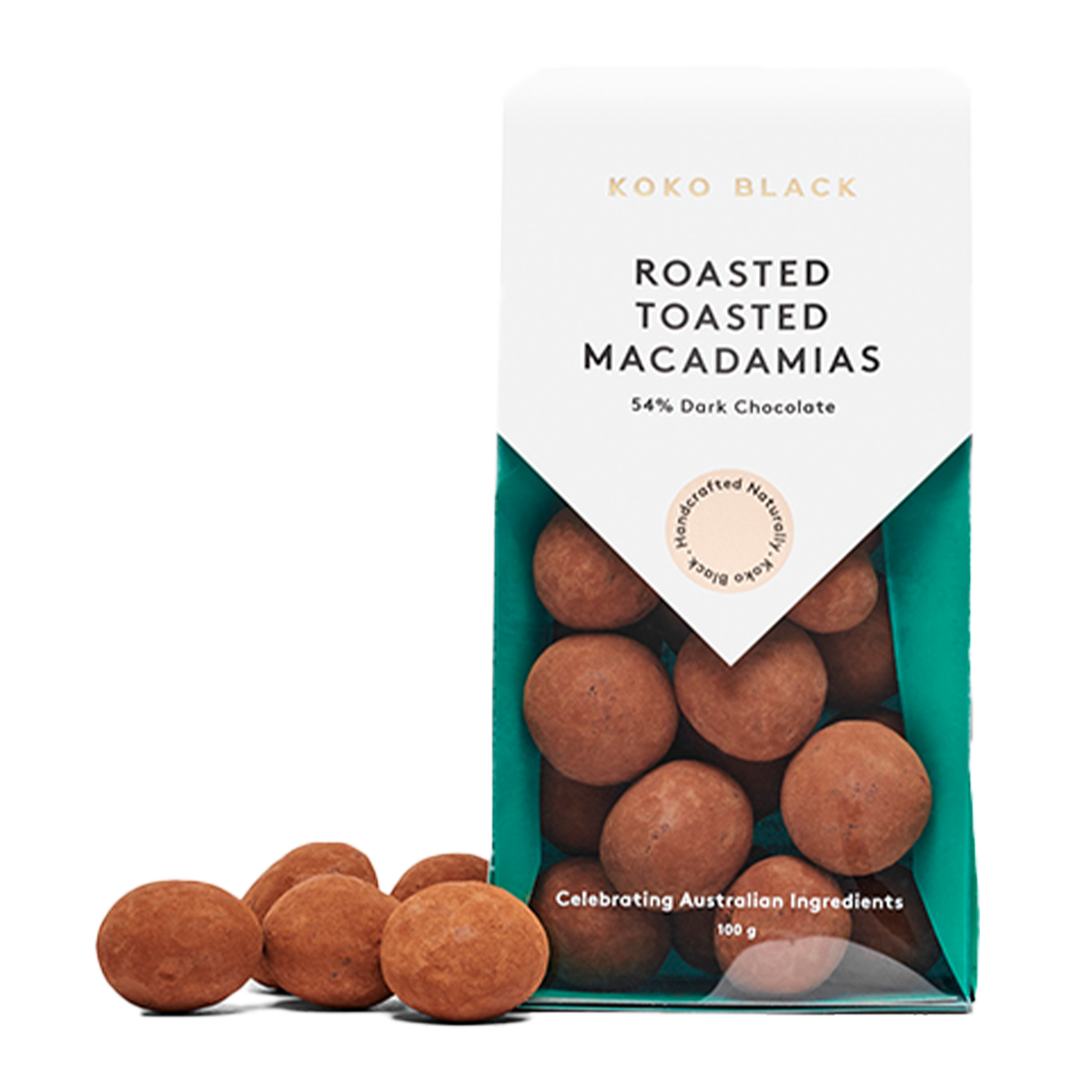 Koko Black Dark Chocolate Roasted Toasted Macadamias 100g