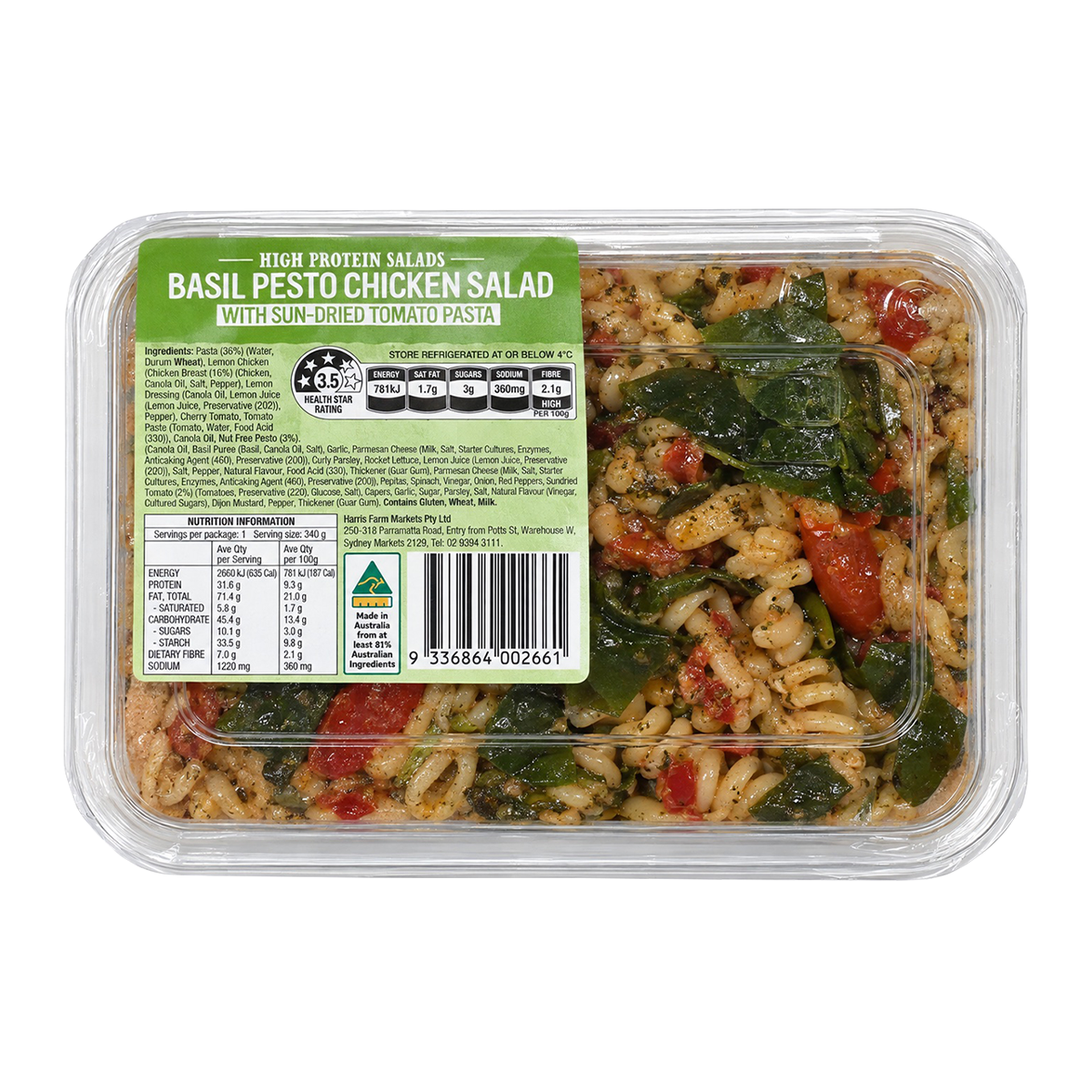 Harris Farm Pesto Chicken Pasta Salad 340g