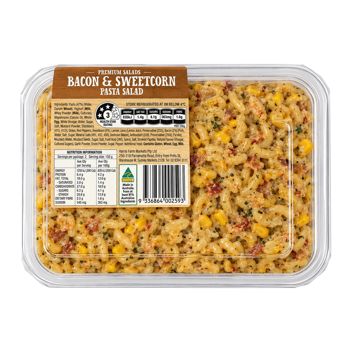 Harris Farm Bacon Sweet Corn Pasta 300g