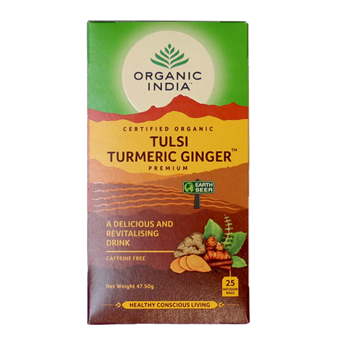 Organic India Tulsi Turmeric Ginger Tea Bags x25 47g