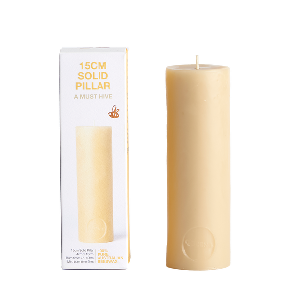 Queen B Solid Pillar Beeswax Candle Each