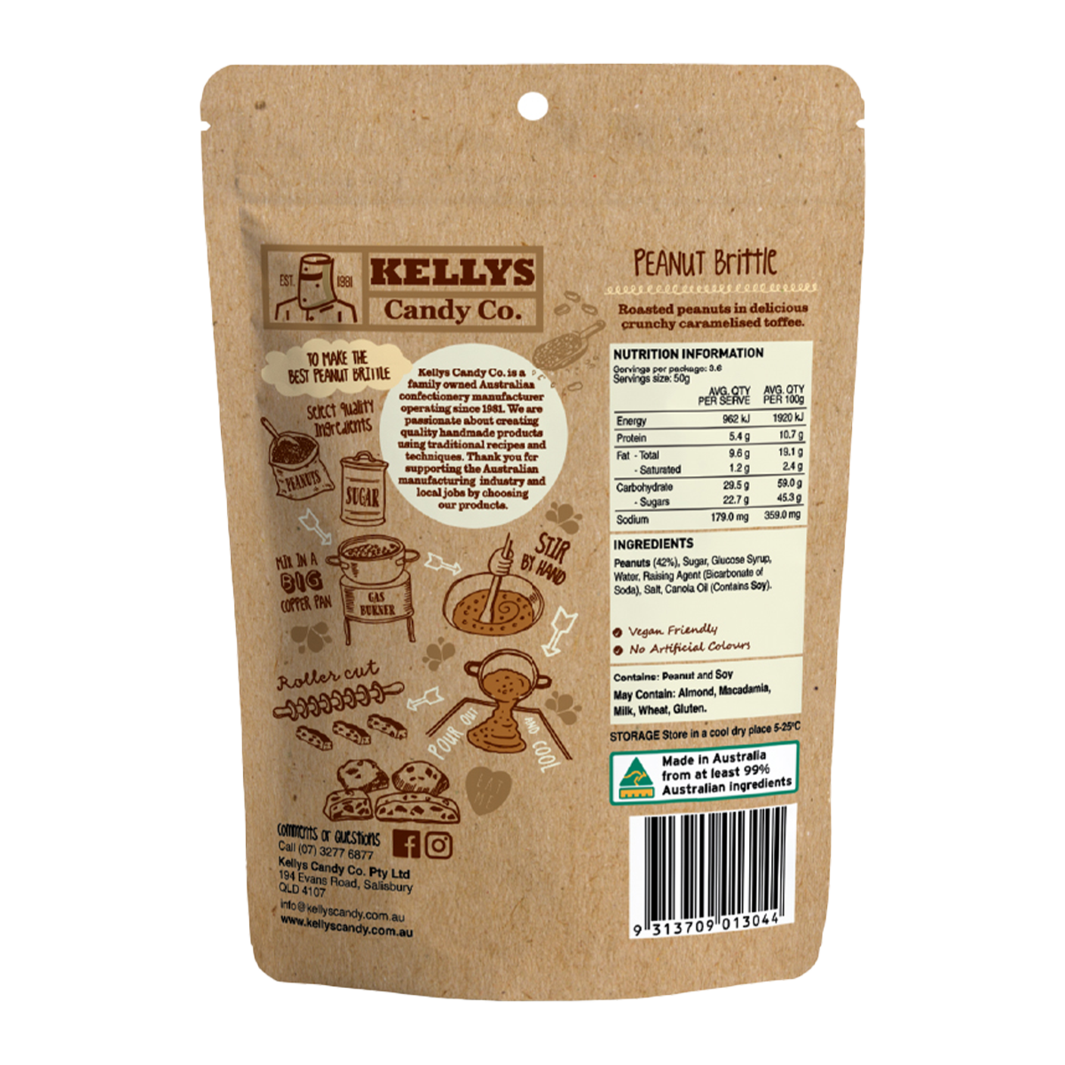 Kellys Candy Co. Peanut Brittle 180g