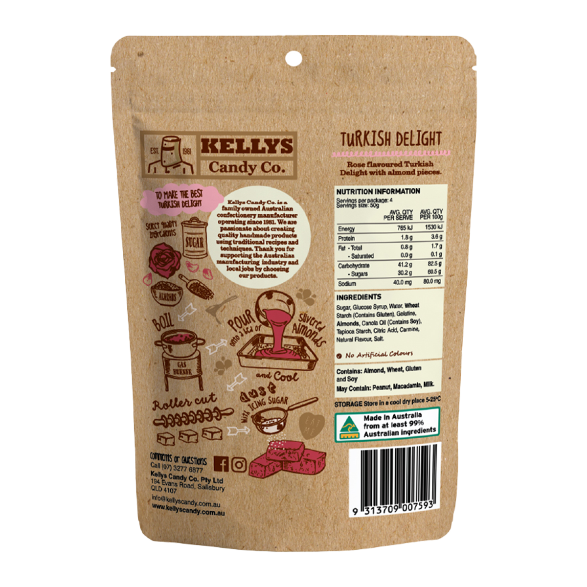 Kellys Candy Co. Turkish Delight 200g