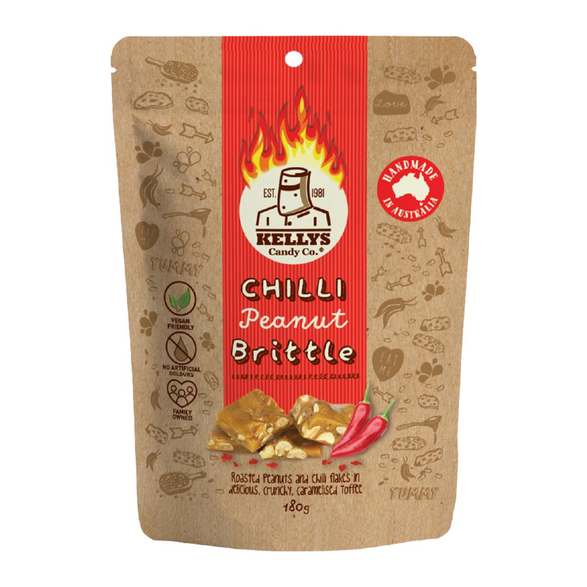 Kellys Candy Co. Chilli Peanut Brittle 180g