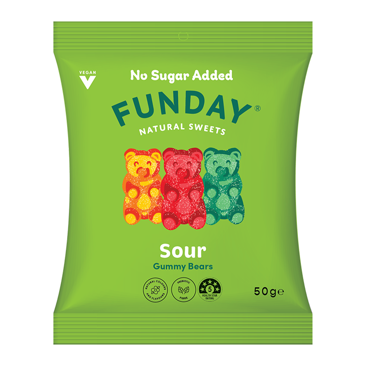Funday Sour Vegan Gummy Bears 50g
