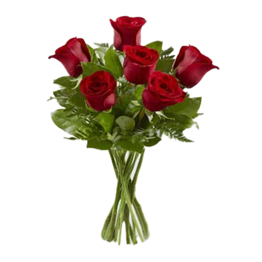 Flowers Roses Red Bouquet 6 Stems | Harris Farm Markets Online