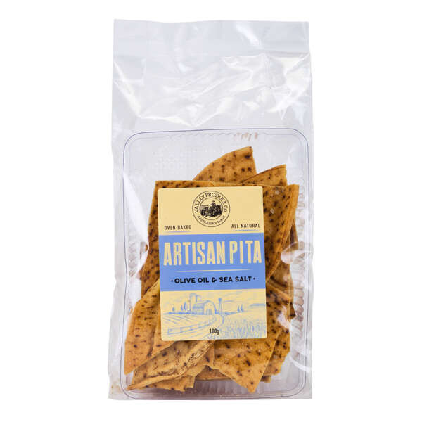 Valley Produce Company Artisan Pita Olive Oil and Sea Salt 100g