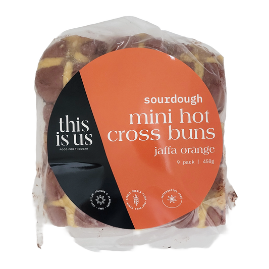 This Is Us Sourdough Jaffa Orange Hot Cross Bun 9 Pack 450g